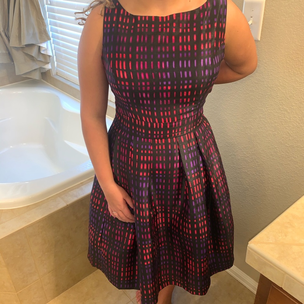 NWOT black pink purple party dress size 8